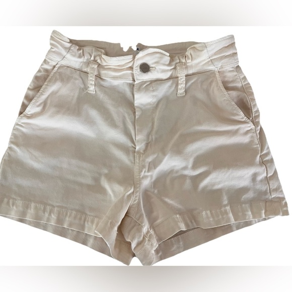 $179 Paige Women's Beige Anessa Lyocell High Waisted Mini Denim Shorts Size 27 - Picture 3 of 9
